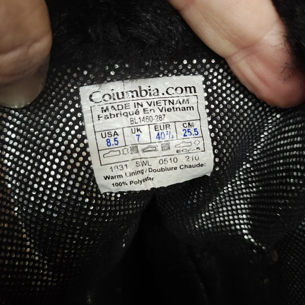Columbia Omni Heat Waterproof Snow Boots Suede Leather Faux Fur BL1460-287 8.5